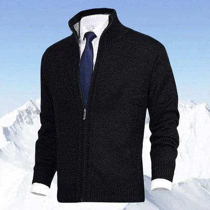 Men’s Knit Zip Jacket | Ribbed Collar | Lightweight Everyday Layer
