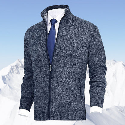 Men’s Knit Zip Jacket | Ribbed Collar | Lightweight Everyday Layer