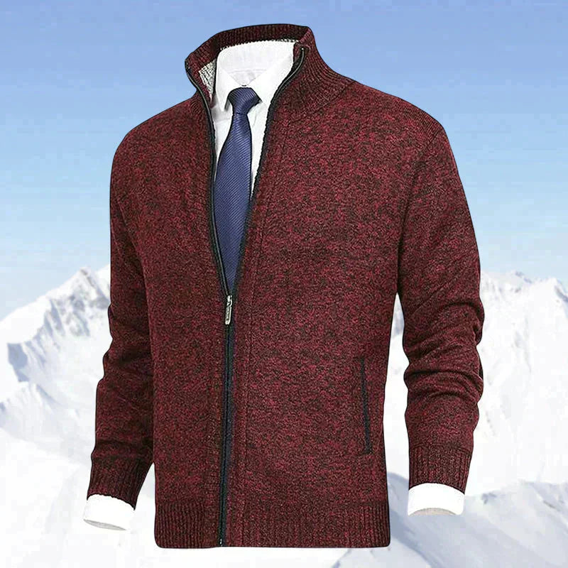 Men’s Knit Zip Jacket | Ribbed Collar | Lightweight Everyday Layer