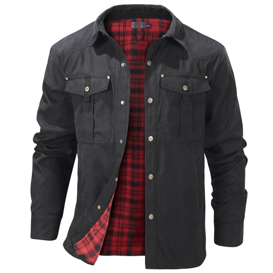 Men’s Flannel-Lined Overshirt | Button-Up Shirt Jacket | Transitional Outerwear