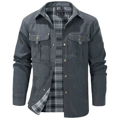 Men’s Flannel-Lined Overshirt | Button-Up Shirt Jacket | Transitional Outerwear