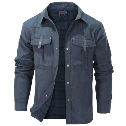 Men’s Flannel-Lined Overshirt | Button-Up Shirt Jacket | Transitional Outerwear