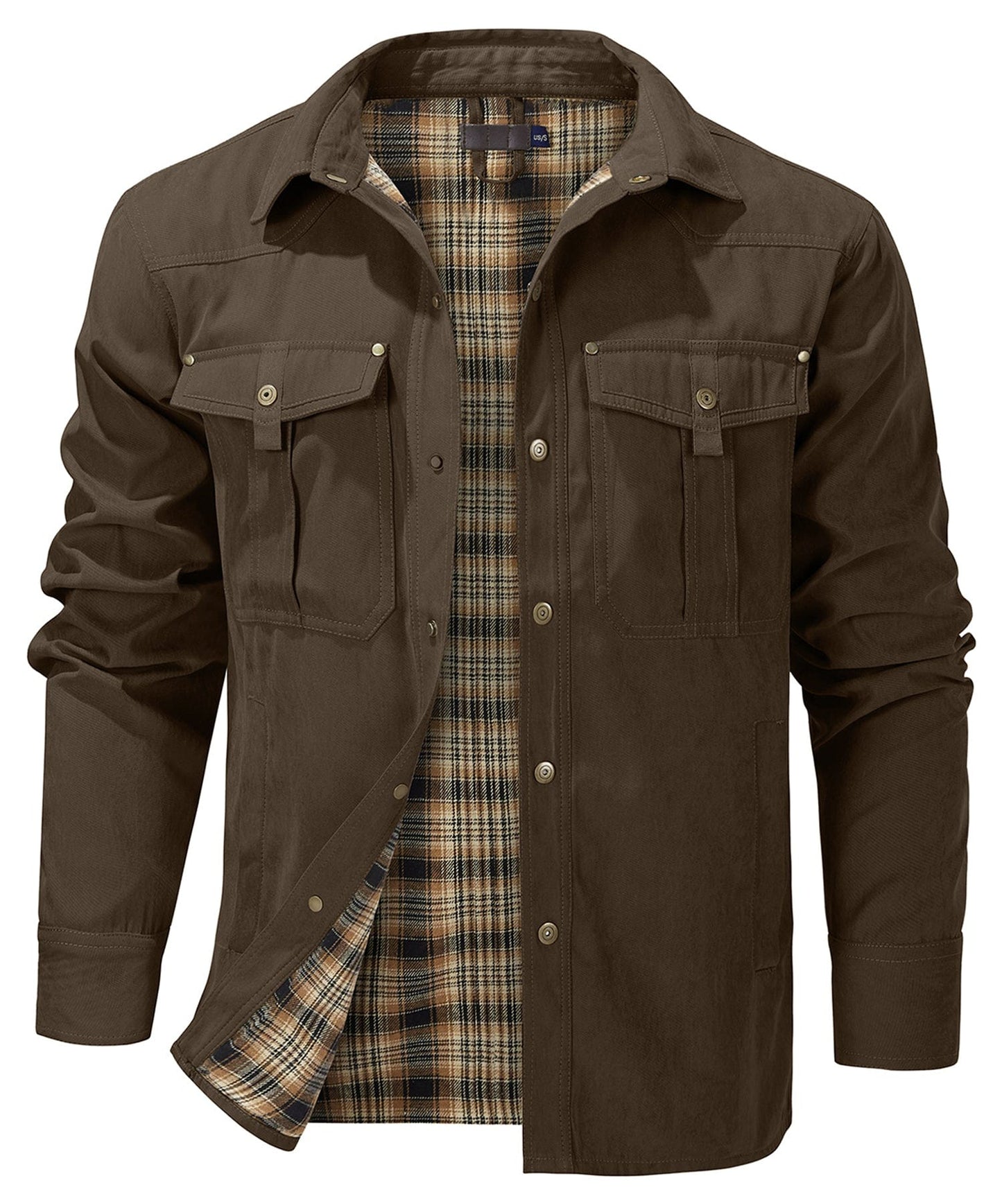 Men’s Flannel-Lined Overshirt | Button-Up Shirt Jacket | Transitional Outerwear
