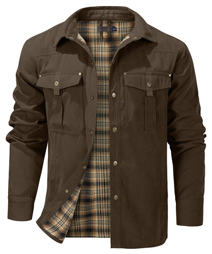 Men’s Flannel-Lined Overshirt | Button-Up Shirt Jacket | Transitional Outerwear