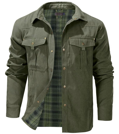 Men’s Flannel-Lined Overshirt | Button-Up Shirt Jacket | Transitional Outerwear
