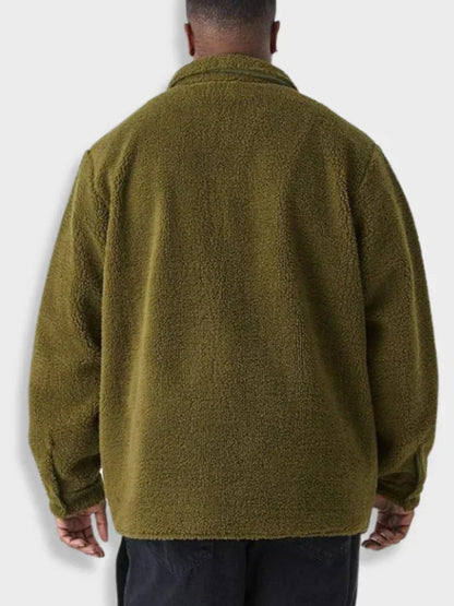 Men’s Fleece Shirt Jacket | Relaxed Fit Sherpa Shacket | Soft Midweight Layer for Fall