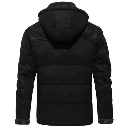 Men’s Winter Puffer Jacket | Fleece-Lined Interior & Detachable Hood | Cold Weather Essential