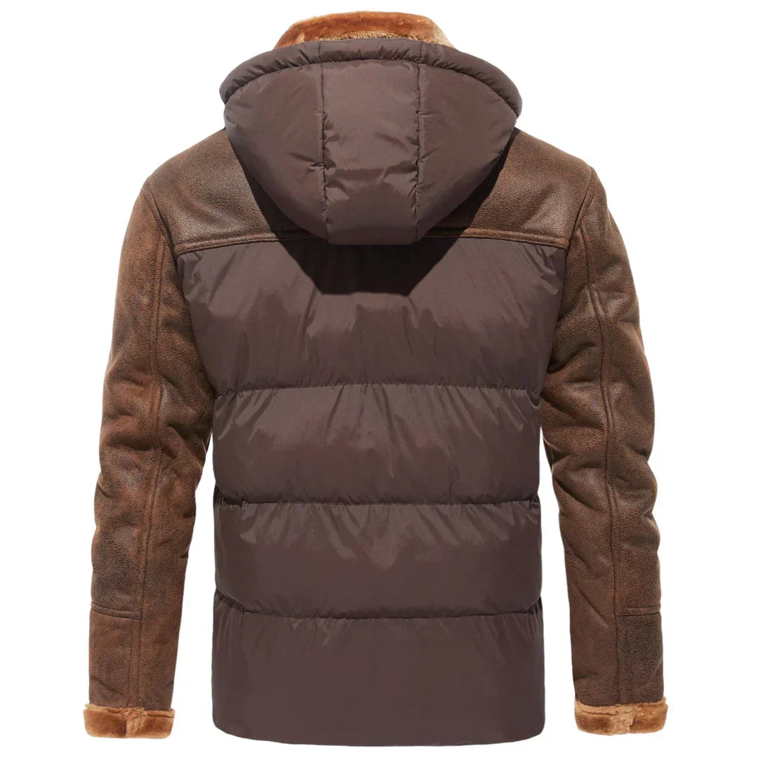 Men’s Winter Puffer Jacket | Fleece-Lined Interior & Detachable Hood | Cold Weather Essential