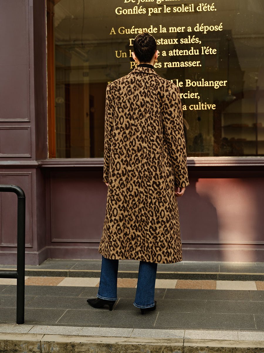 Leopard Print Faux Fur Coat | Bold Animal Print | Mid-Length | Winter Glam
