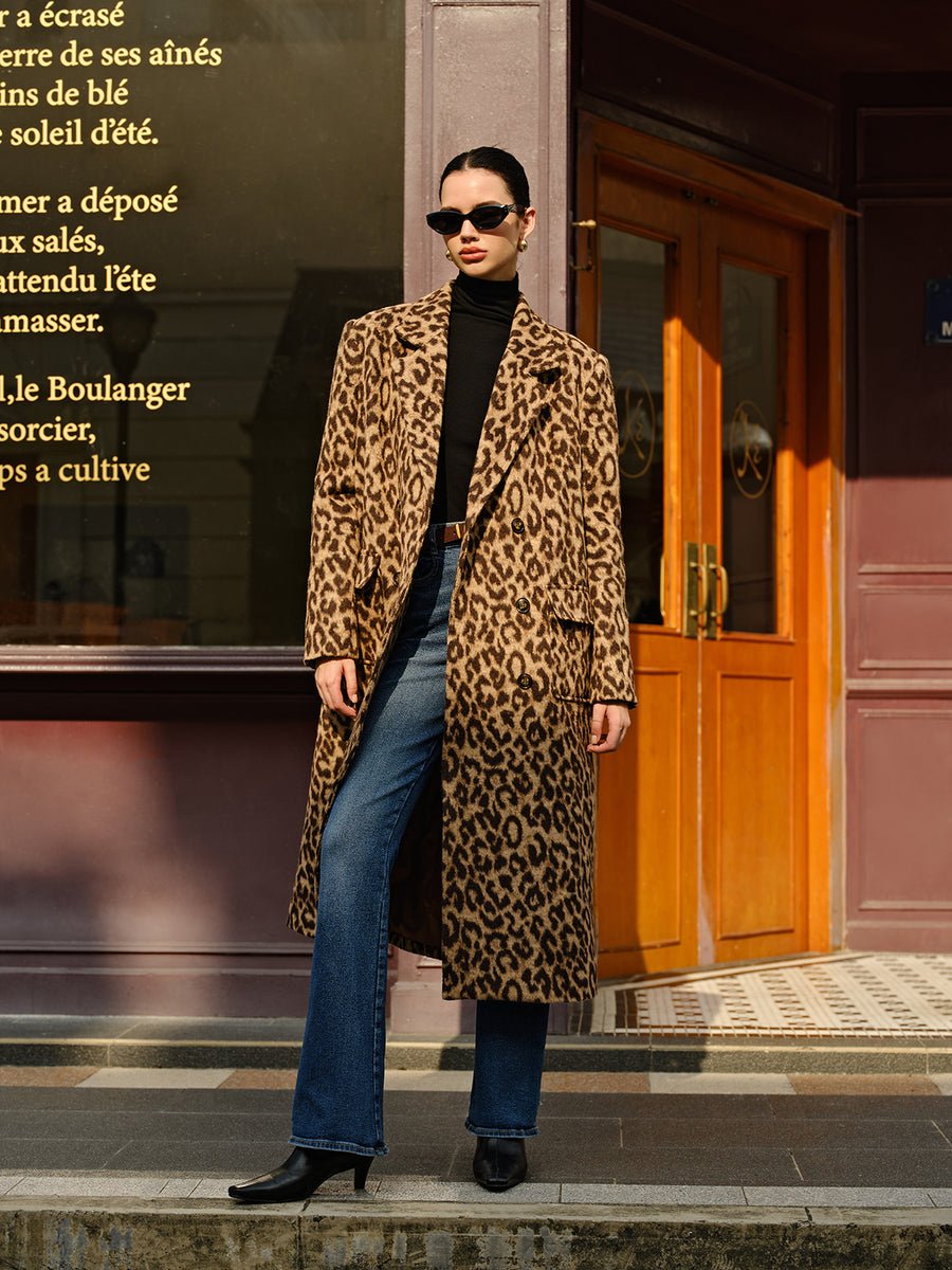 Leopard Print Faux Fur Coat | Bold Animal Print | Mid-Length | Winter Glam