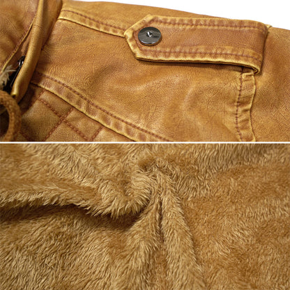 Men's Faux Leather Jacket | Quilted Hooded Bomber | Midweight Fall Layer