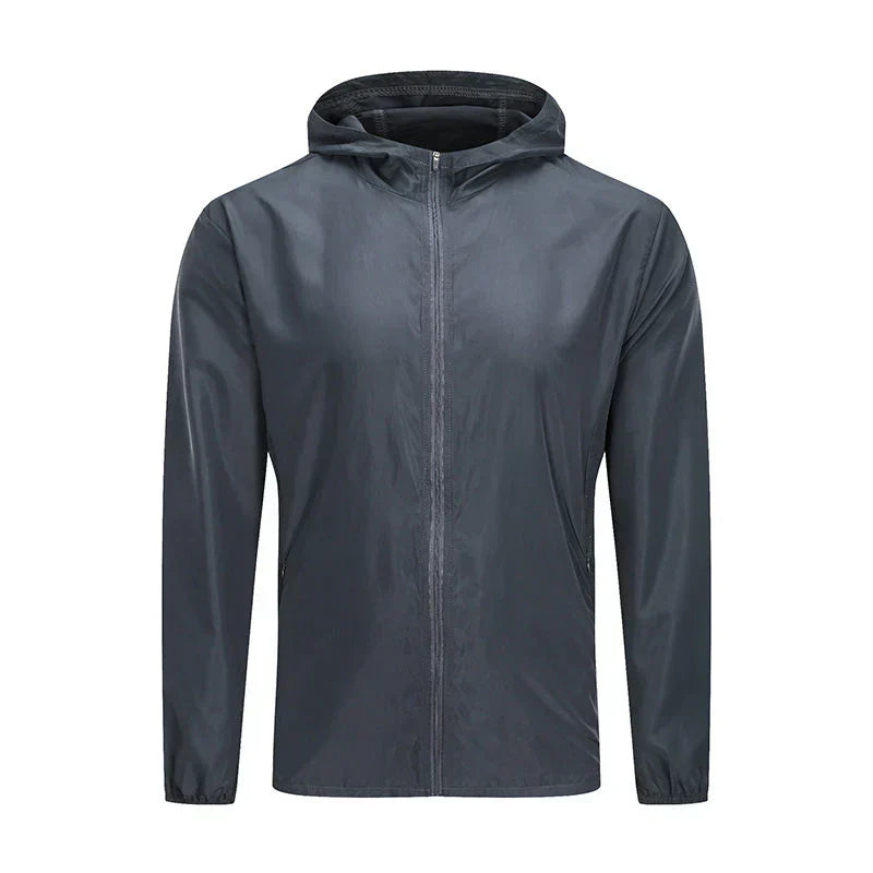 Men's Lightweight Hooded Jacket | Zip-Up Windbreaker | Water-Resistant Shell