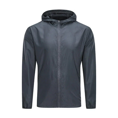 Men's Lightweight Hooded Jacket | Zip-Up Windbreaker | Water-Resistant Shell