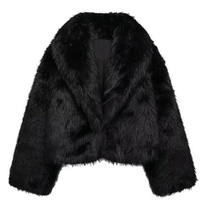 Women’s Synthetic Fur Oversized Jacket | Plush Cold-Weather Layer | Streetwear Luxe Look