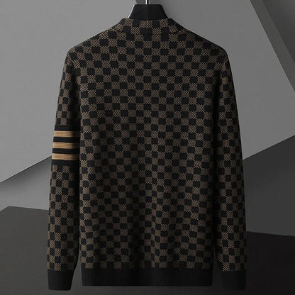 Men’s Checkered Knit Cardigan | Open Front Casual Sweater | Lightweight Streetwear Layer