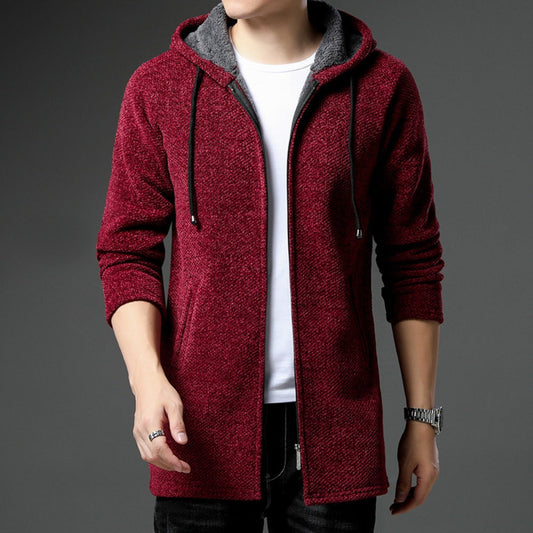 Men’s Fleece Zip Hoodie | Contrast Lined Hood | Lightweight Casual Layer