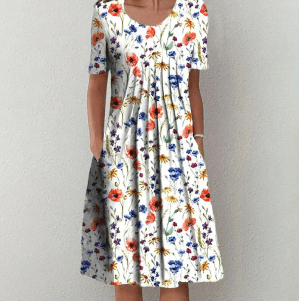 Floral Scoop Neck Midi Dress | Breezy Everyday Summer Look