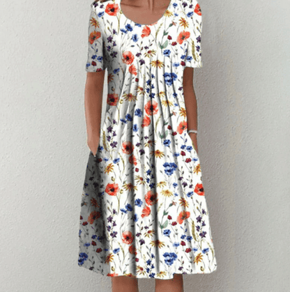 Floral Scoop Neck Midi Dress | Breezy Everyday Summer Look