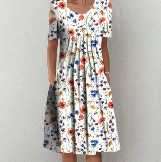 Floral Scoop Neck Midi Dress | Breezy Everyday Summer Look