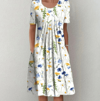 Floral Scoop Neck Midi Dress | Breezy Everyday Summer Look
