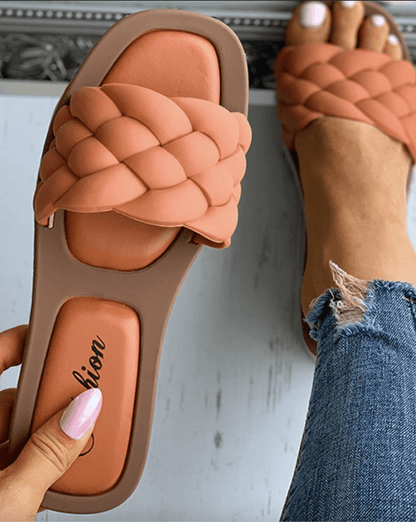 Braided Flat Slide Sandals | Comfy Everyday Summer Footwear