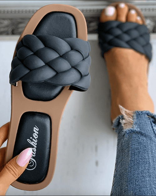 Braided Flat Slide Sandals | Comfy Everyday Summer Footwear