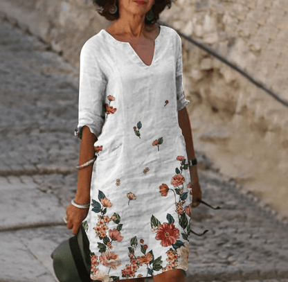 Printed Linen-Blend Midi Dress | Casual Art-Inspired & Floral Options