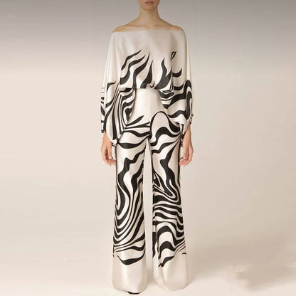 Off-Shoulder Wide-Leg Set | Flowy Silhouette | Bold Abstract Print