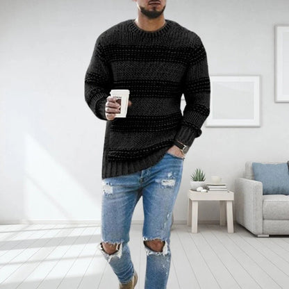 Striped Knit Sweater | Classic Pattern | Soft Acrylic Blend | Casual Winter Wear