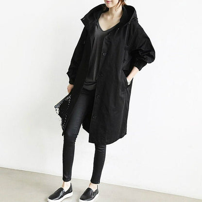 Relaxed Trench Coat | Lightweight Layering Jacket | Button-Front with Pockets
