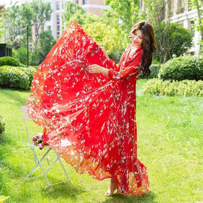 Romantic Maxi Dress | Floral Elegance | Lightweight Chiffon | Garden Party Ready