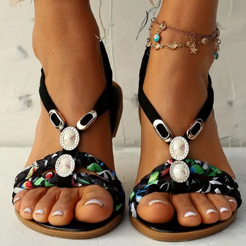 Flat Braided Strap Sandals | Casual Comfort | Boho-Inspired Design