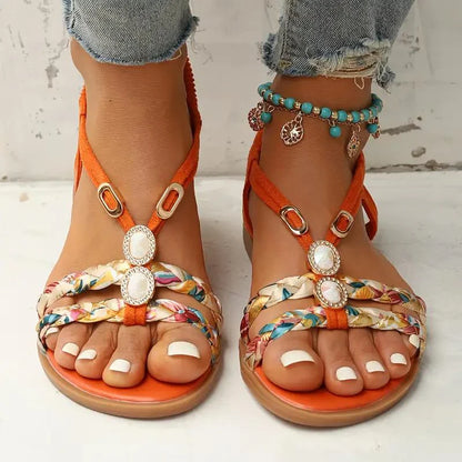 Flat Braided Strap Sandals | Casual Comfort | Boho-Inspired Design