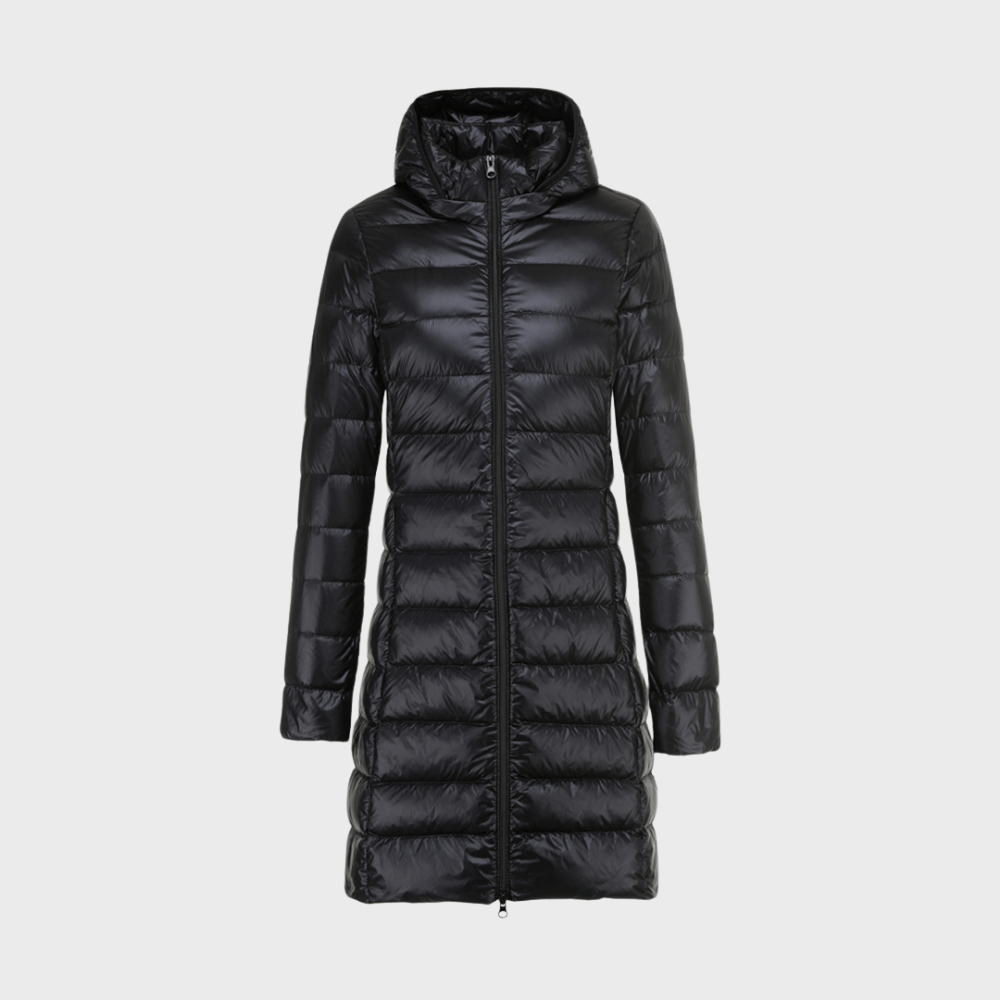 Women's Lightweight Puffer Coat | Hooded Design | Water-Resistant | Winter Outerwear