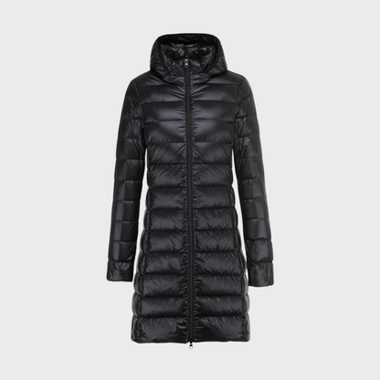 Women's Lightweight Puffer Coat | Hooded Design | Water-Resistant | Winter Outerwear
