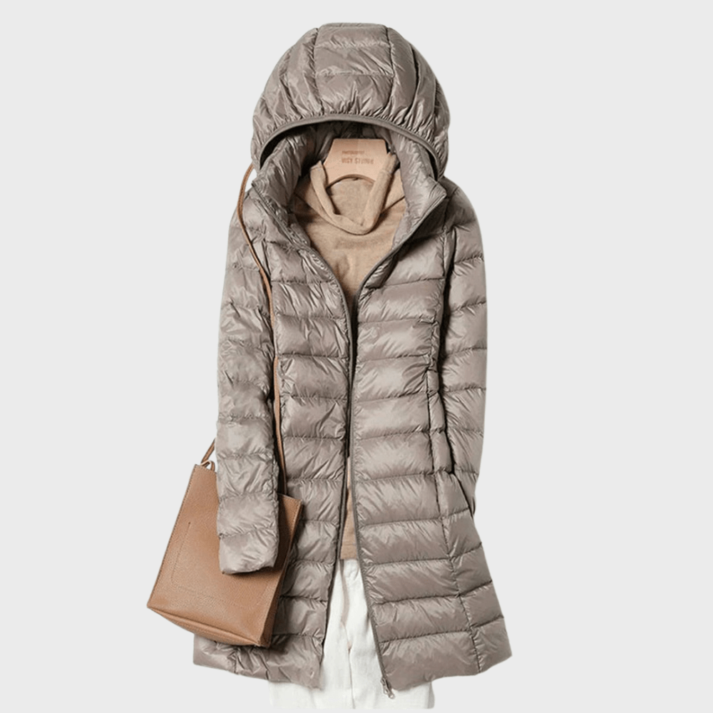 Women's Lightweight Puffer Coat | Hooded Design | Water-Resistant | Winter Outerwear