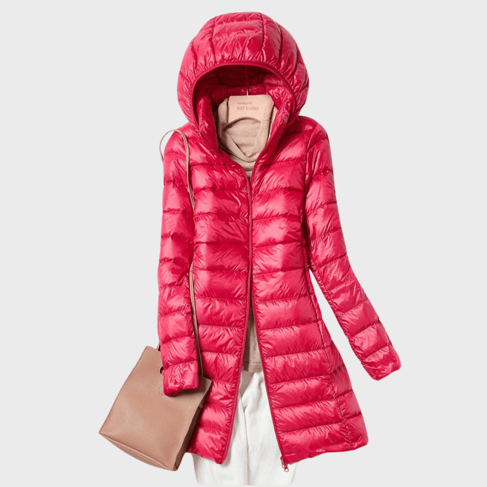 Women's Lightweight Puffer Coat | Hooded Design | Water-Resistant | Winter Outerwear