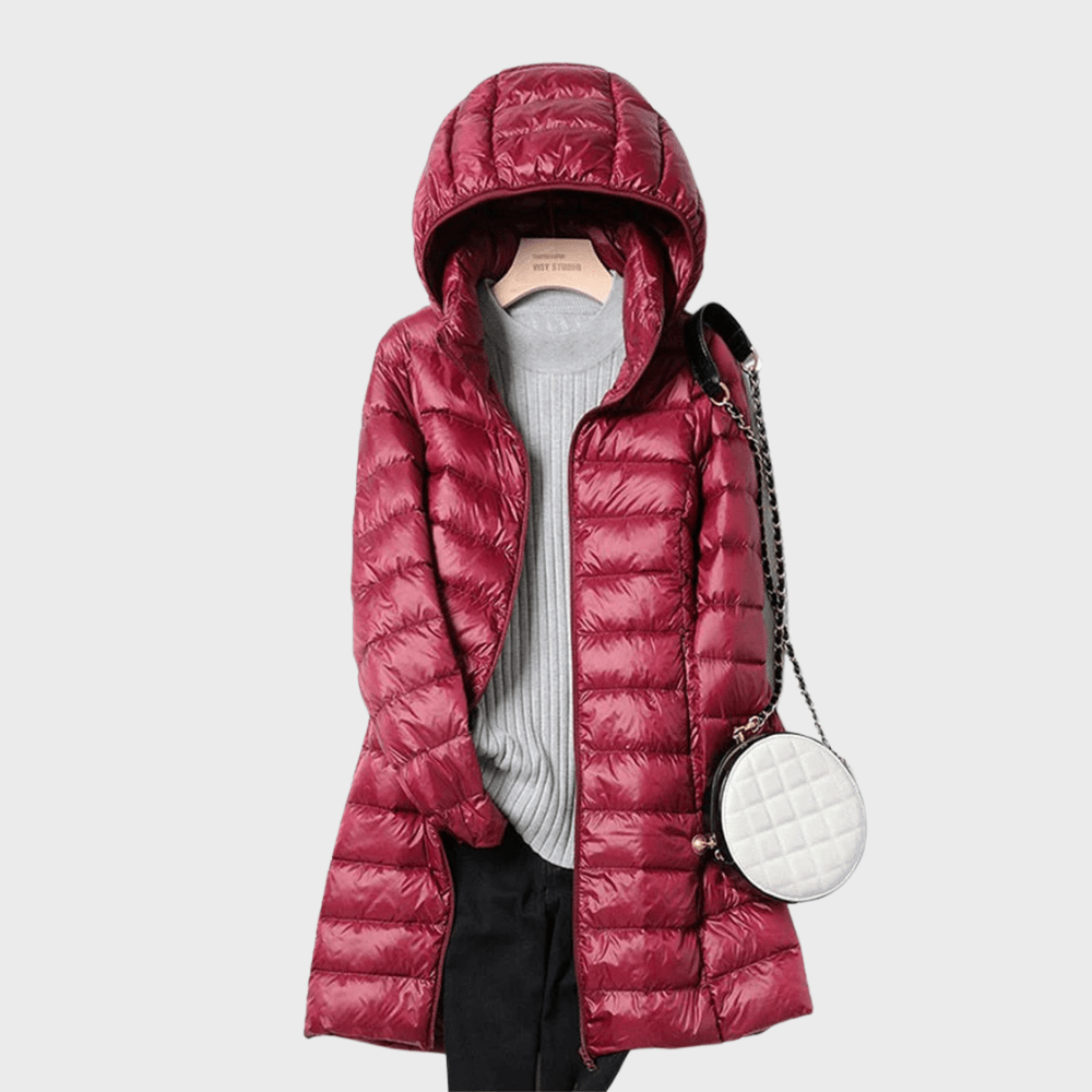 Women's Lightweight Puffer Coat | Hooded Design | Water-Resistant | Winter Outerwear