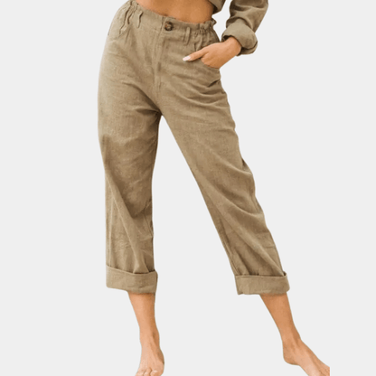 Relaxed Fit Corduroy Pants | High-Waisted & Cropped | Casual & Cozy