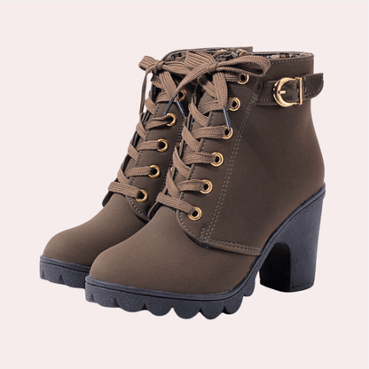 Lace-Up Chunky Heel Ankle Boots | Stylish & Sturdy | PU Leather | Casual & Dressy