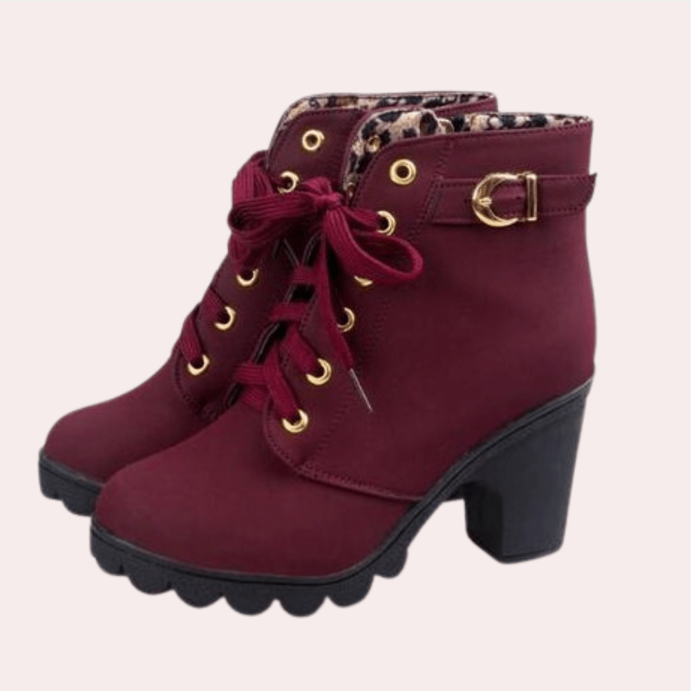 Lace-Up Chunky Heel Ankle Boots | Stylish & Sturdy | PU Leather | Casual & Dressy