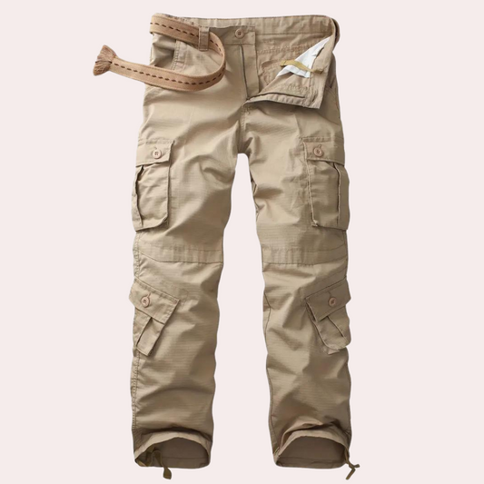 Men's Utility Cargo Pants | Multi-Pocket Cotton Twill | Relaxed Fit