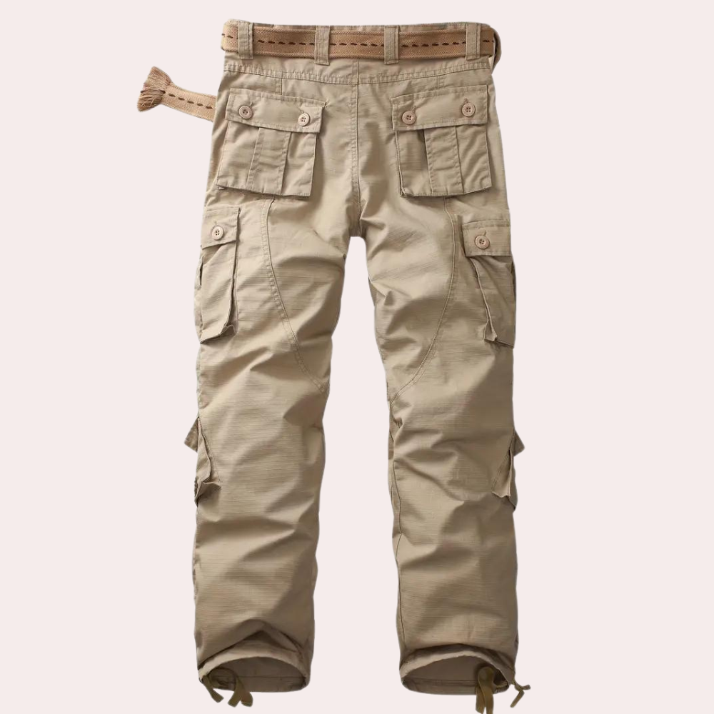 Men's Utility Cargo Pants | Multi-Pocket Cotton Twill | Relaxed Fit
