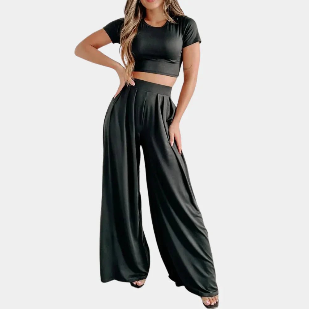 Two-Piece Wide-Leg Pants Set | Relaxed Fit | Lightweight Fabric | Multiple Colours