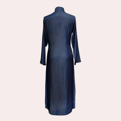 Denim Shirt Maxi Dress | Button-Front with Pockets | Long Sleeve Casual Fit