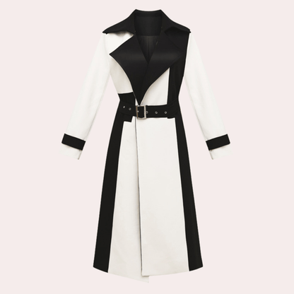 Two-Tone Trench Coat | Belted | Bold and Sophisticated