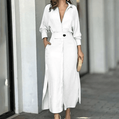 Elegant Belted Blazer Dress | Long Sleeve Maxi | Chic & Sophisticated | Formal & Evening Wear