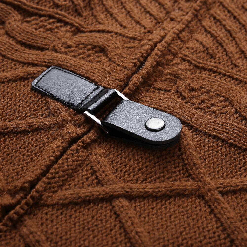 Buckle-Front Knit Cardigan | Cable Knit | Warm and Sophisticated