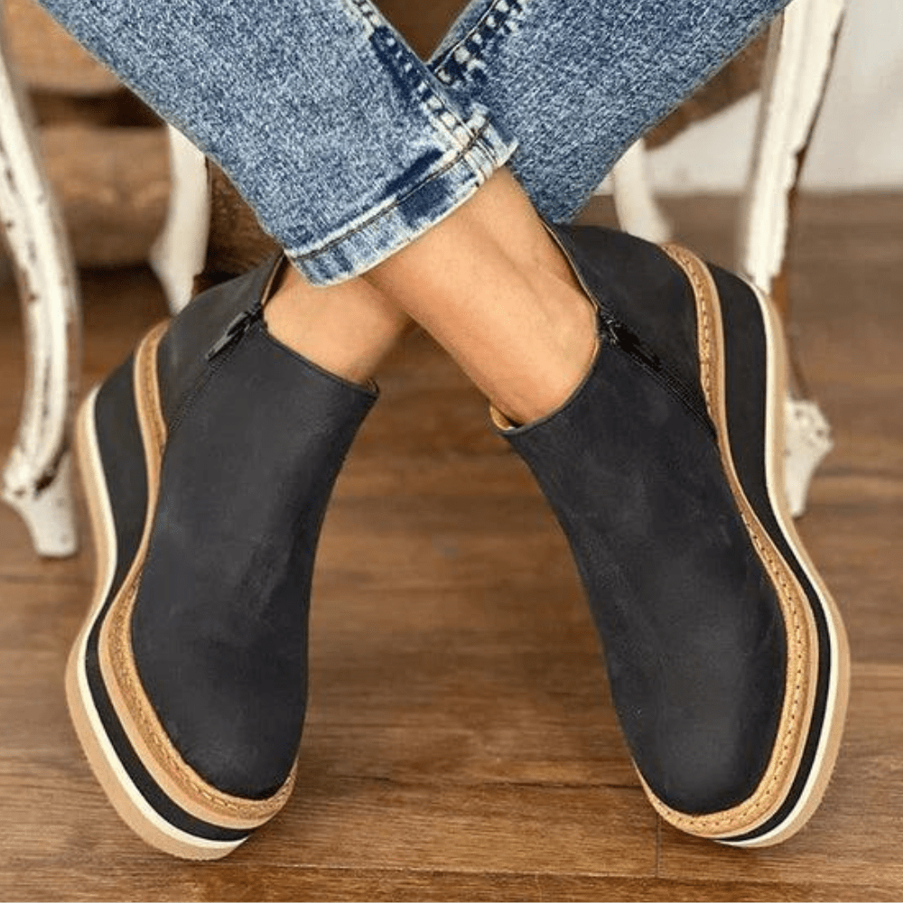 Platform Wedge Ankle Boots | Stylish & Comfortable | PU Leather | Casual & Everyday Wear
