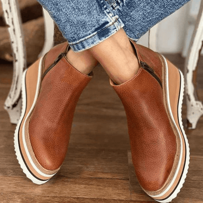 Platform Wedge Ankle Boots | Stylish & Comfortable | PU Leather | Casual & Everyday Wear